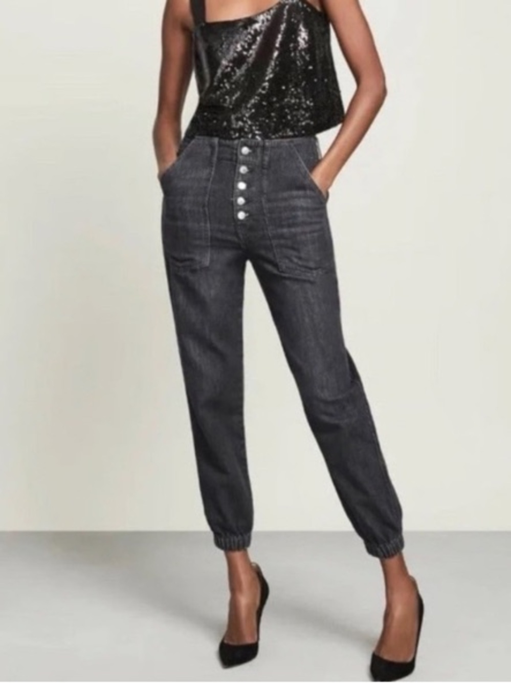 Veronica Beard The Bolton Elastic Hem High Rise Joggers